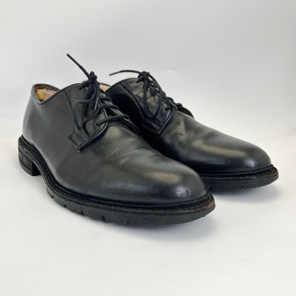 FRYE James Lug Oxford Dress Shoes Men’s Size 11 D Black Leather Plain Toe Casual